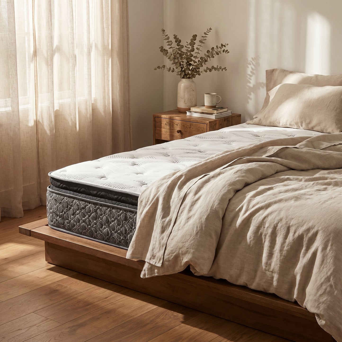 Luna Premium Foam Mattress styled in a Canadian master bedroom
