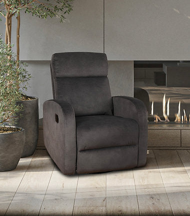 Grey Soft Fabric Recliner Chair