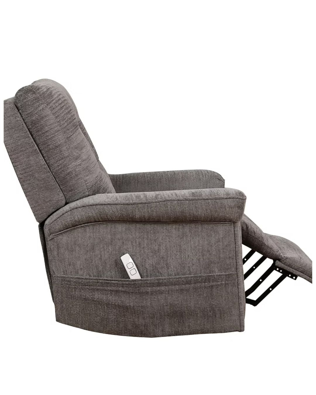 side view grey power lift recliner chair