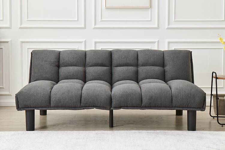 Solara Collapsible Grey Fabric Futon Sofa Bed | Mattress Miracle