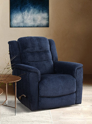 Blue Fabric Swivel Recliner Chair Brantford