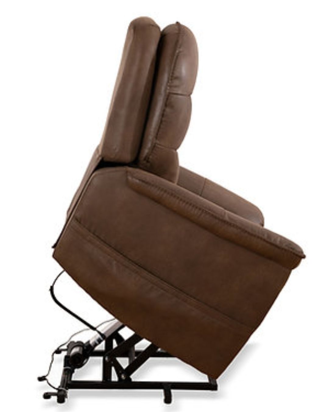 brown leather life recliner chair side view