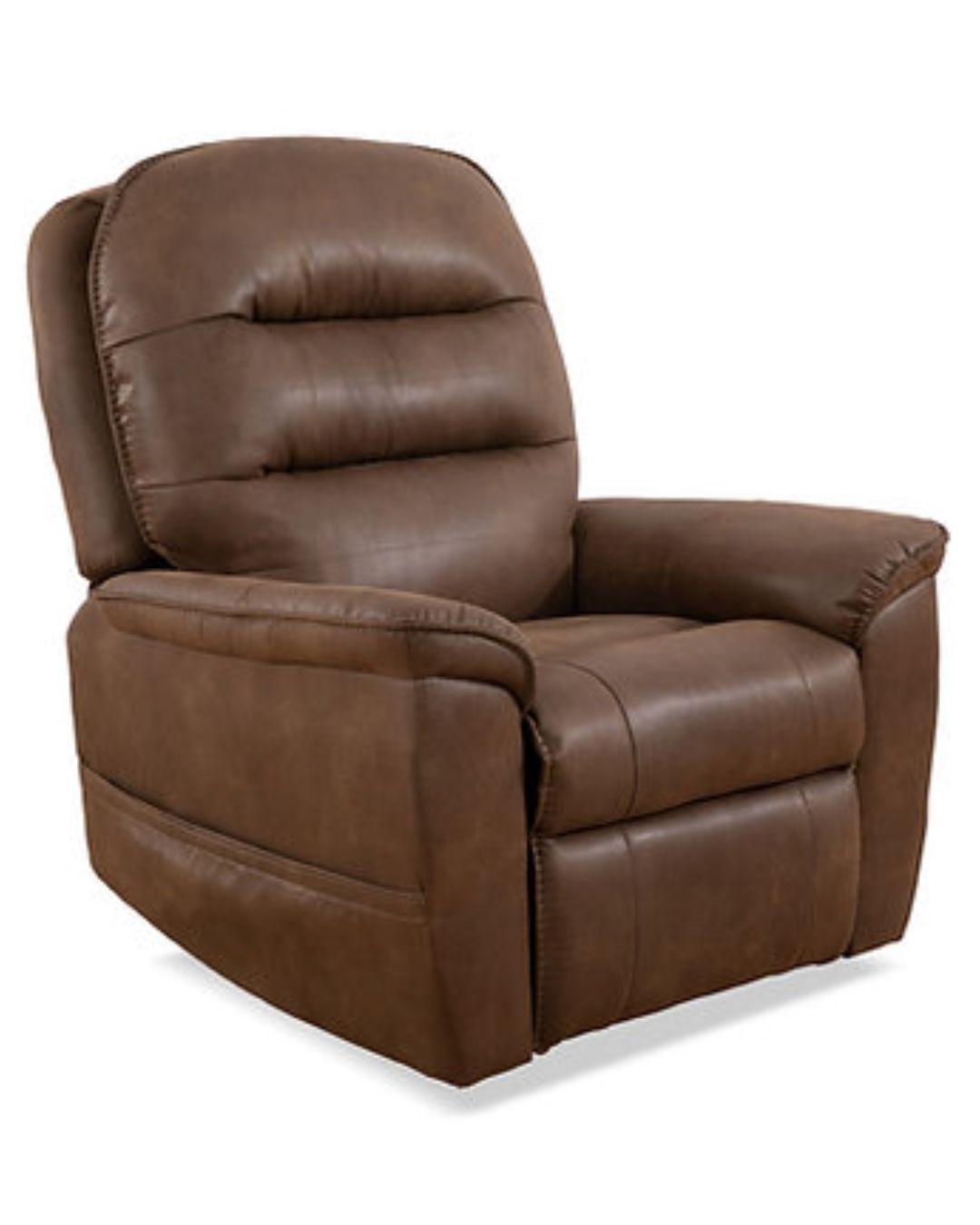 brown leather lift recliner chair front view