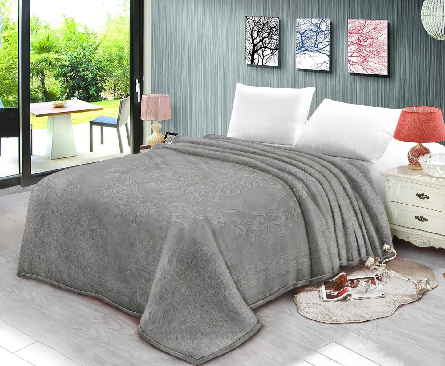 Cartier Fleece Blanket grey at Mattress Miracle Brantford