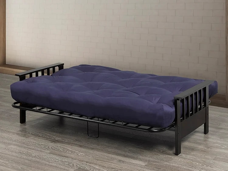 Futon Frame with Wooden Sides and Metal Base at Mattress Miracle Canada