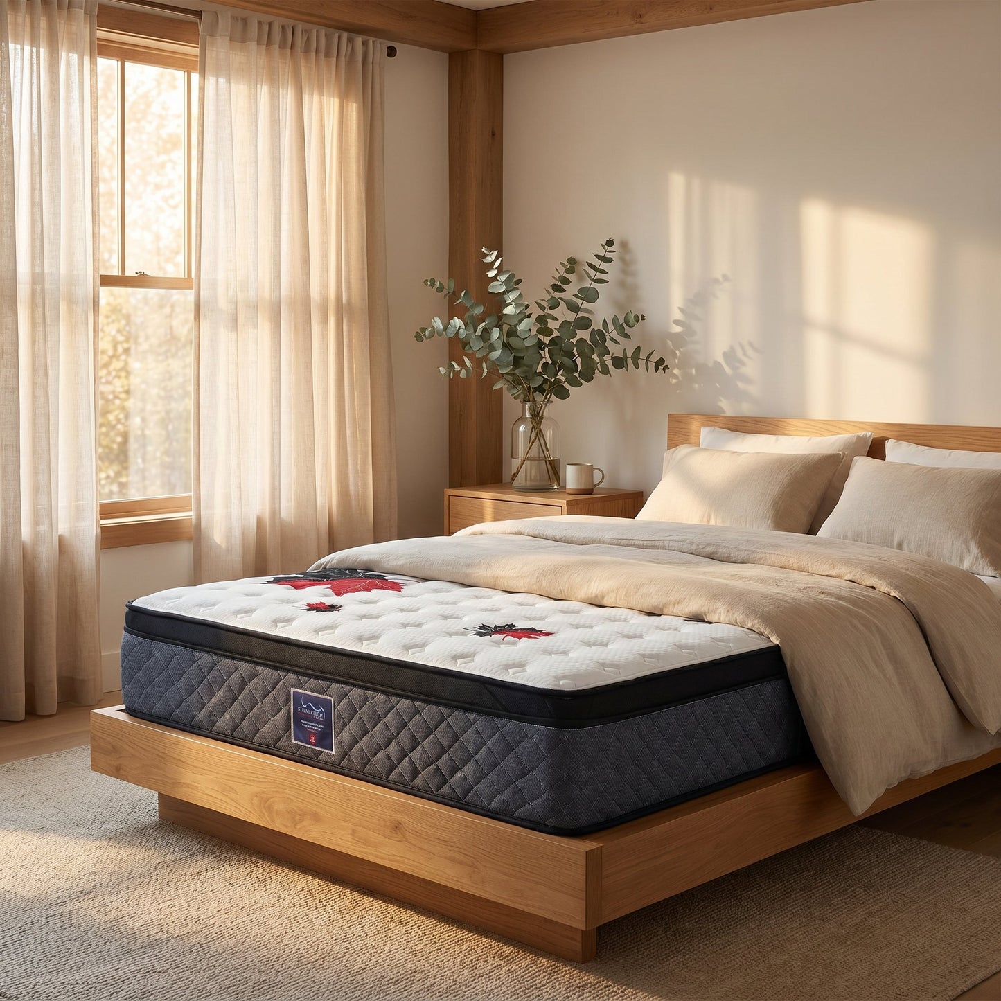 Orthopedic Spine Mattress | Firm Support Plush Top styled in a Canadian master bedroom