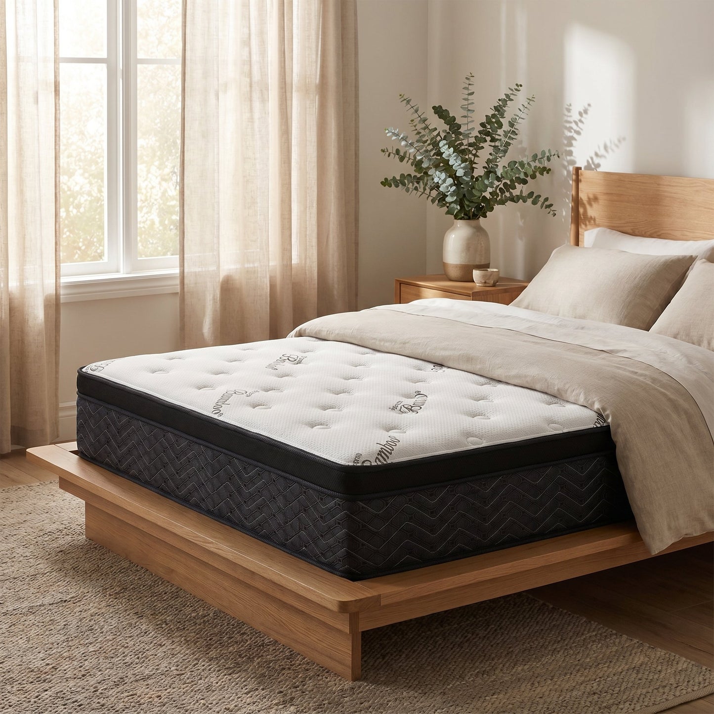 Velvet Rose Mattress | Plush Comfort by Sleep In styled in a Canadian master bedroom