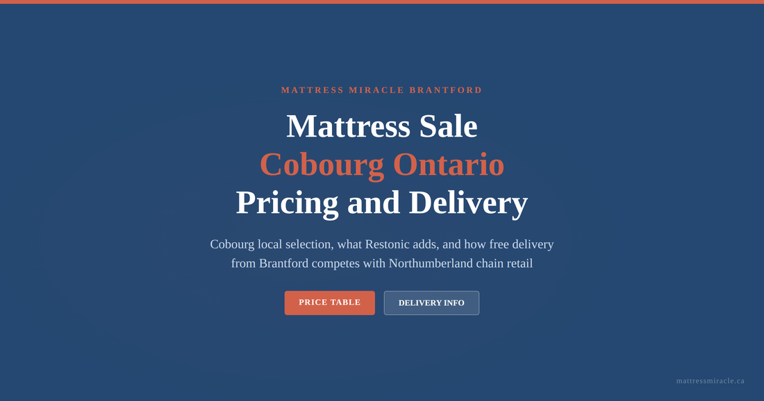 Mattress sale Cobourg Ontario: pricing and delivery to Northumberland