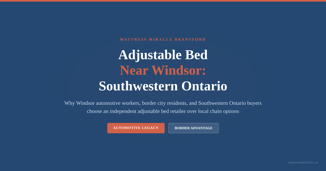Adjustable bed near Windsor southwestern Ontario automotive legacy border advantage guide