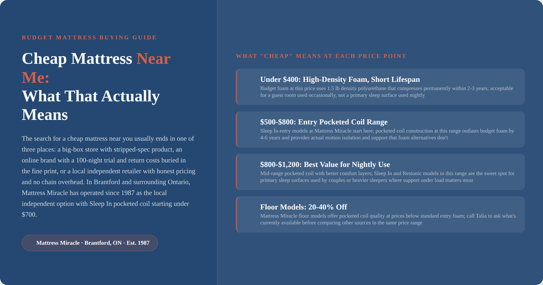 Infographic: what cheap mattress near me actually means at each Ontario price point