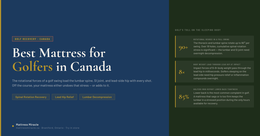 Best mattress for golfers Canada — spinal rotation and lead hip recovery guide