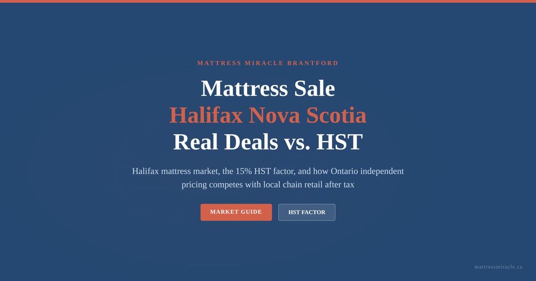 Mattress sale Halifax Nova Scotia: chain retail vs Ontario independent after HST