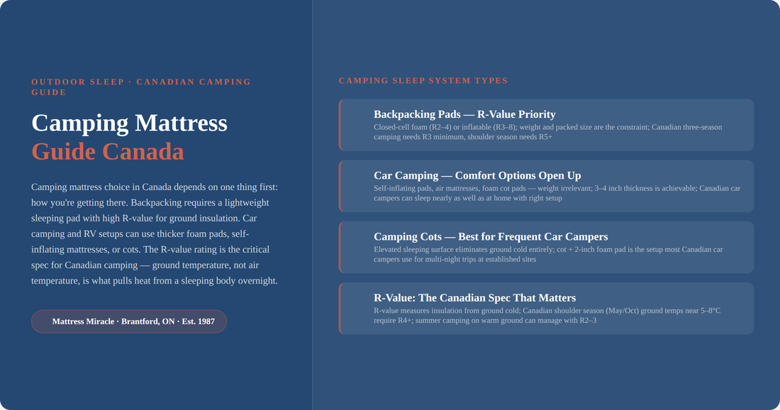 Camping mattress guide Canada — pads, cots, and portable options for Canadian camping conditions