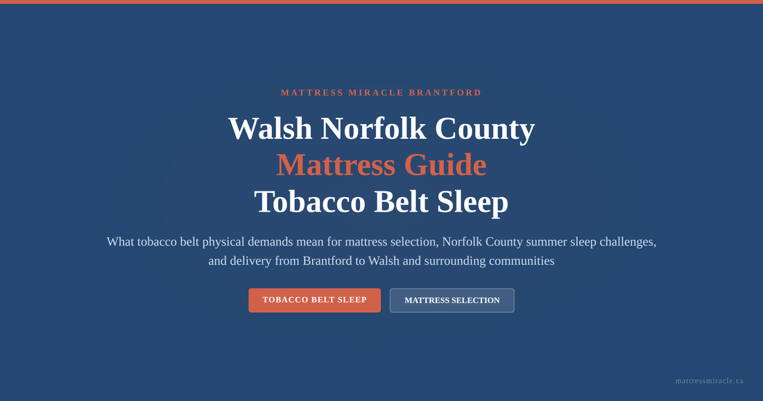 Walsh Norfolk County Mattress Guide: Tobacco Belt Sleep