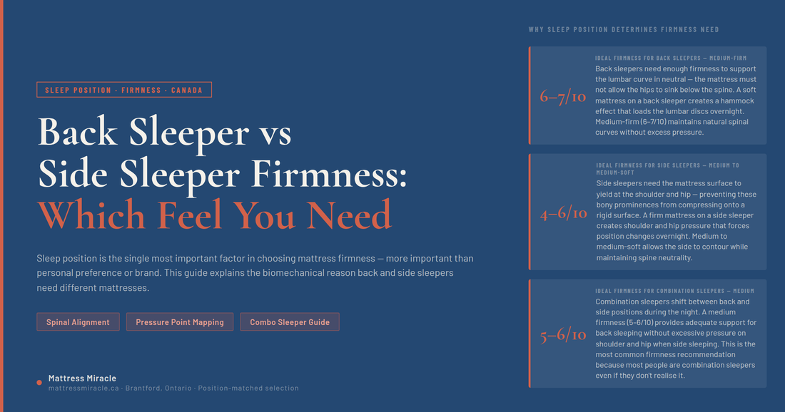 Back sleeper vs side sleeper firmness — which mattress feel you actually need