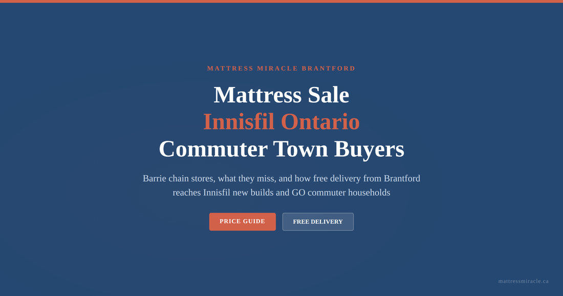 Mattress sale Innisfil Ontario: commuter town buyers and free delivery
