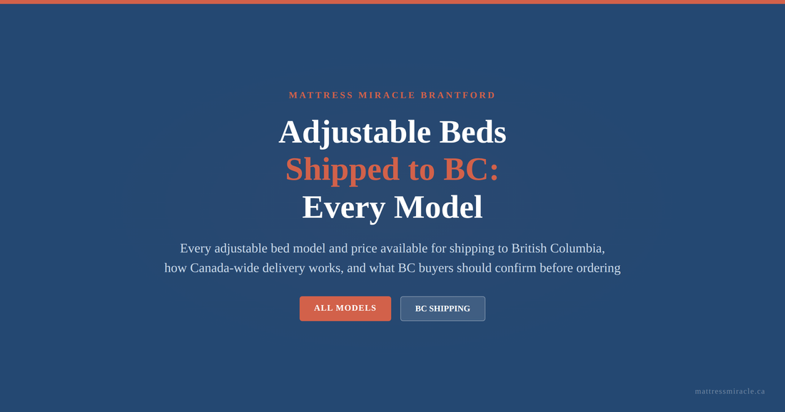 Adjustable beds shipped to BC every model and price Canada-wide shipping guide