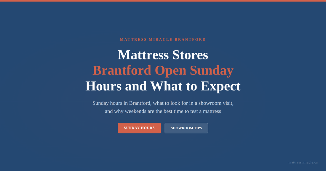 Mattress stores Brantford open Sunday hours and showroom guide