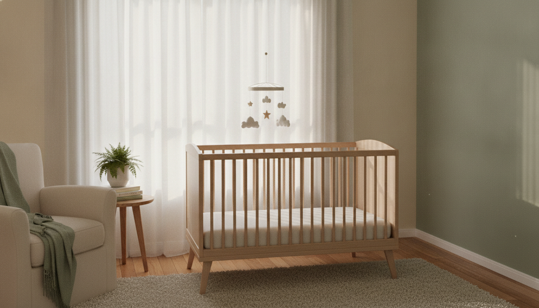 Serene nursery with safe bare crib mattress - Mattress Miracle Brantford