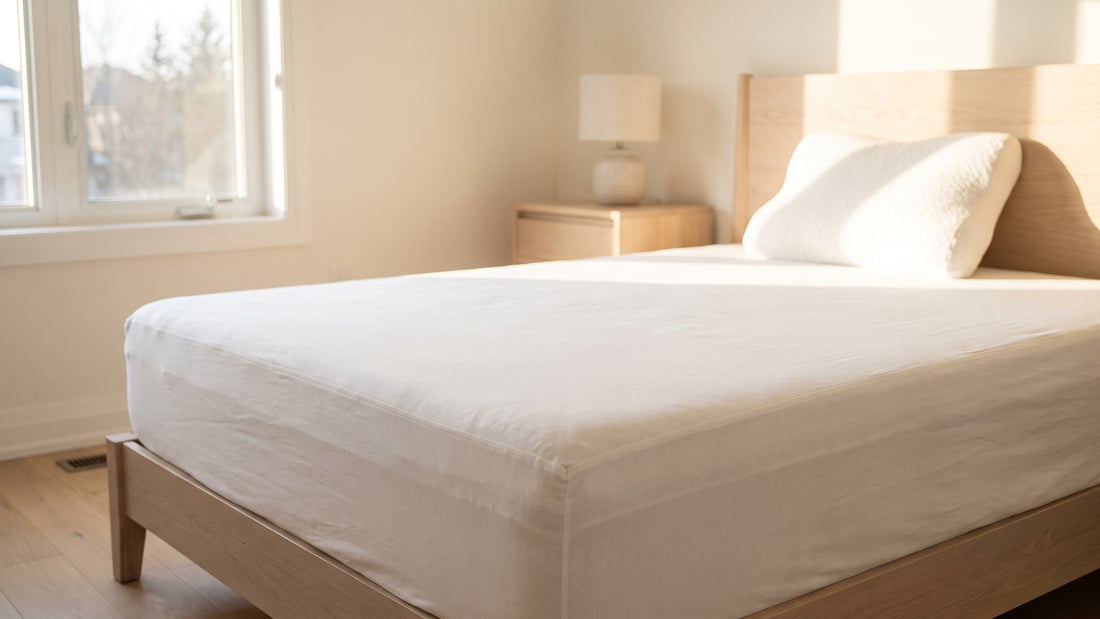 Contoured cervical pillow on a supportive medium-firm mattress for shoulder pain relief - Mattress Miracle Brantford