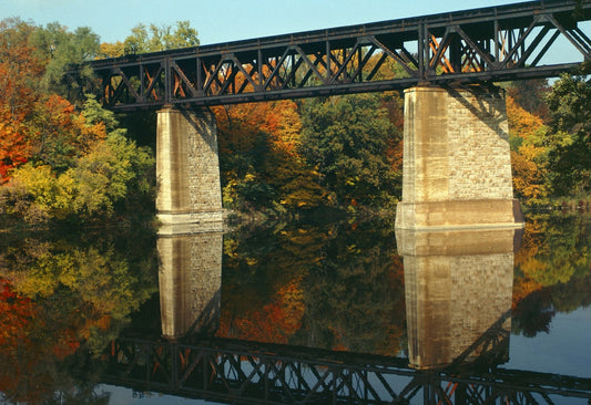 River town bridge representing Caledonia Ontario on the Grand River