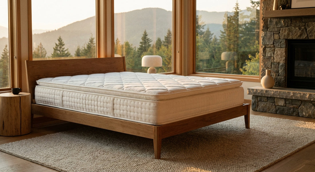 Queen mattress comparison showing premium Canadian-made Restonic versus typical Costco warehouse options