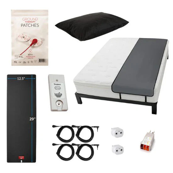 Earthing Canada Starter Kit with grounding sleep mat, pillow cover, floor mat and tester - Mattress Miracle Brantford