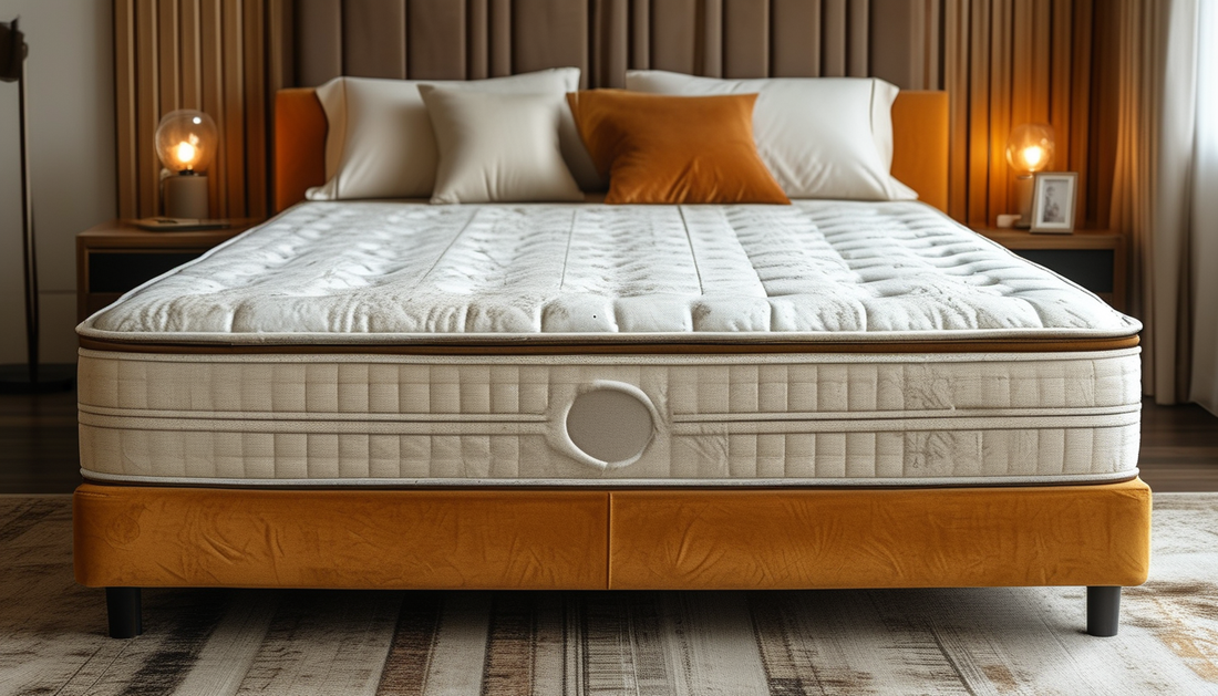 Old sagging mattress compared to a brand new mattress replacement