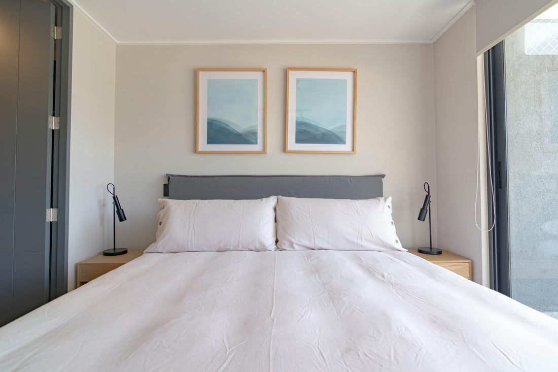 Neutral queen bedroom setup similar to a Halton Hills primary suite - Mattress Miracle Brantford