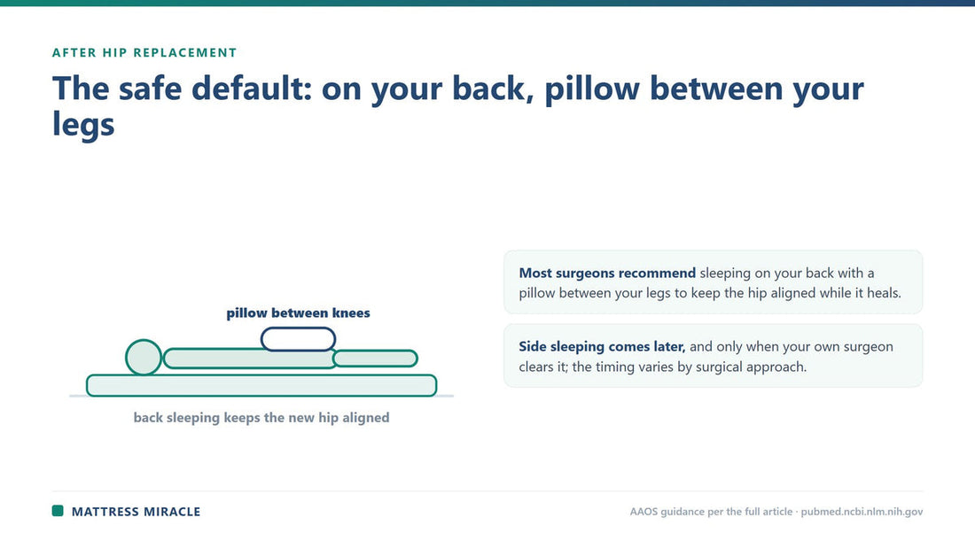Back sleeping with a pillow between the legs after hip replacement - Mattress Miracle Brantford