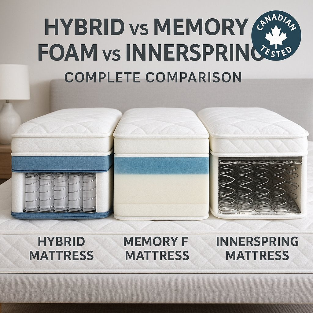 hybrid vs memory foam vs innerspring canada 2025 at mattress miracle brantford cover