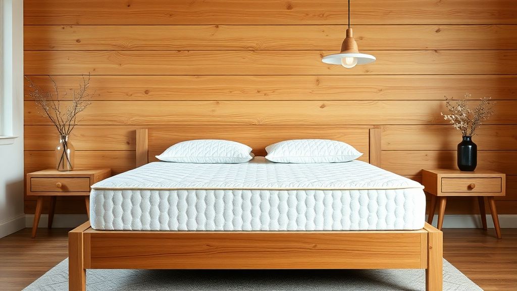 Handcrafted solid wood bed frame with quality mattress