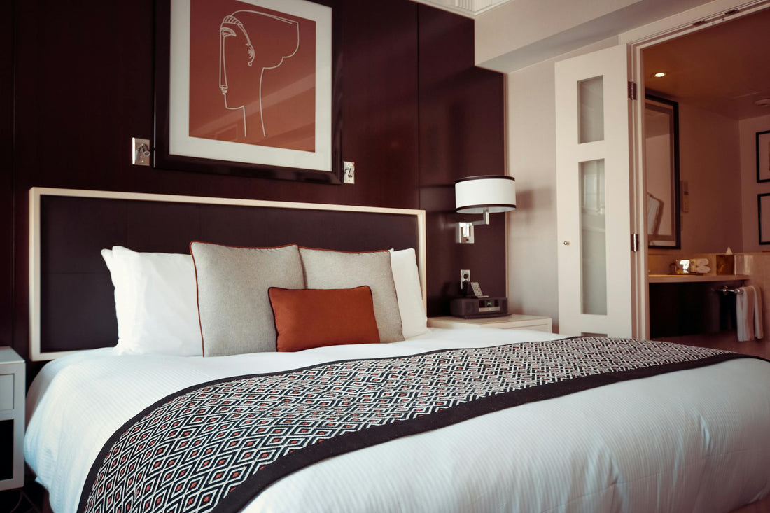 Bright bedroom interior with natural lighting