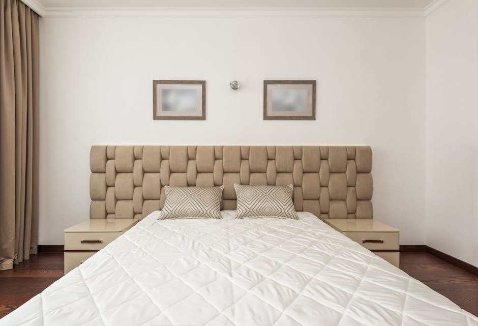 Elegant upholstered headboard on a bed