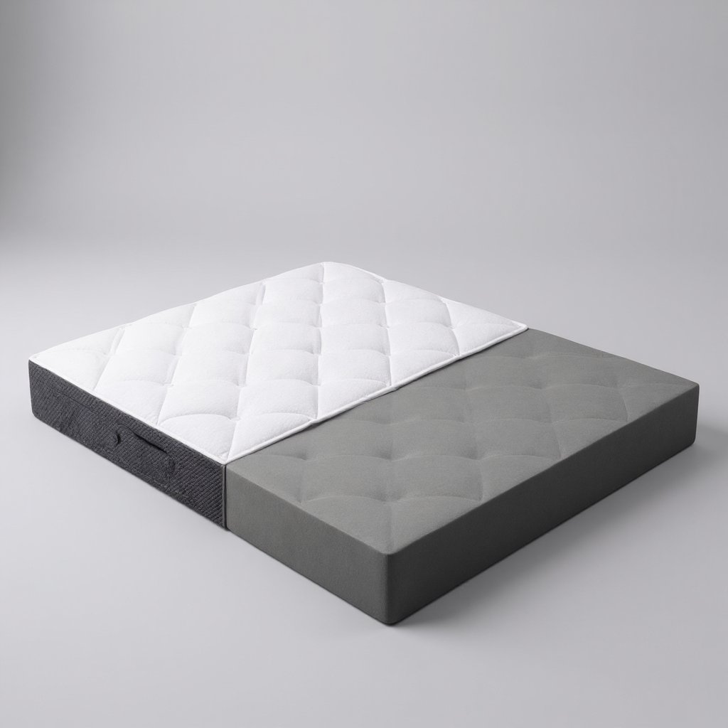 10" Premium BioFoam Mattress - Full Comfort Height, top-down view of the quilted pillowtop