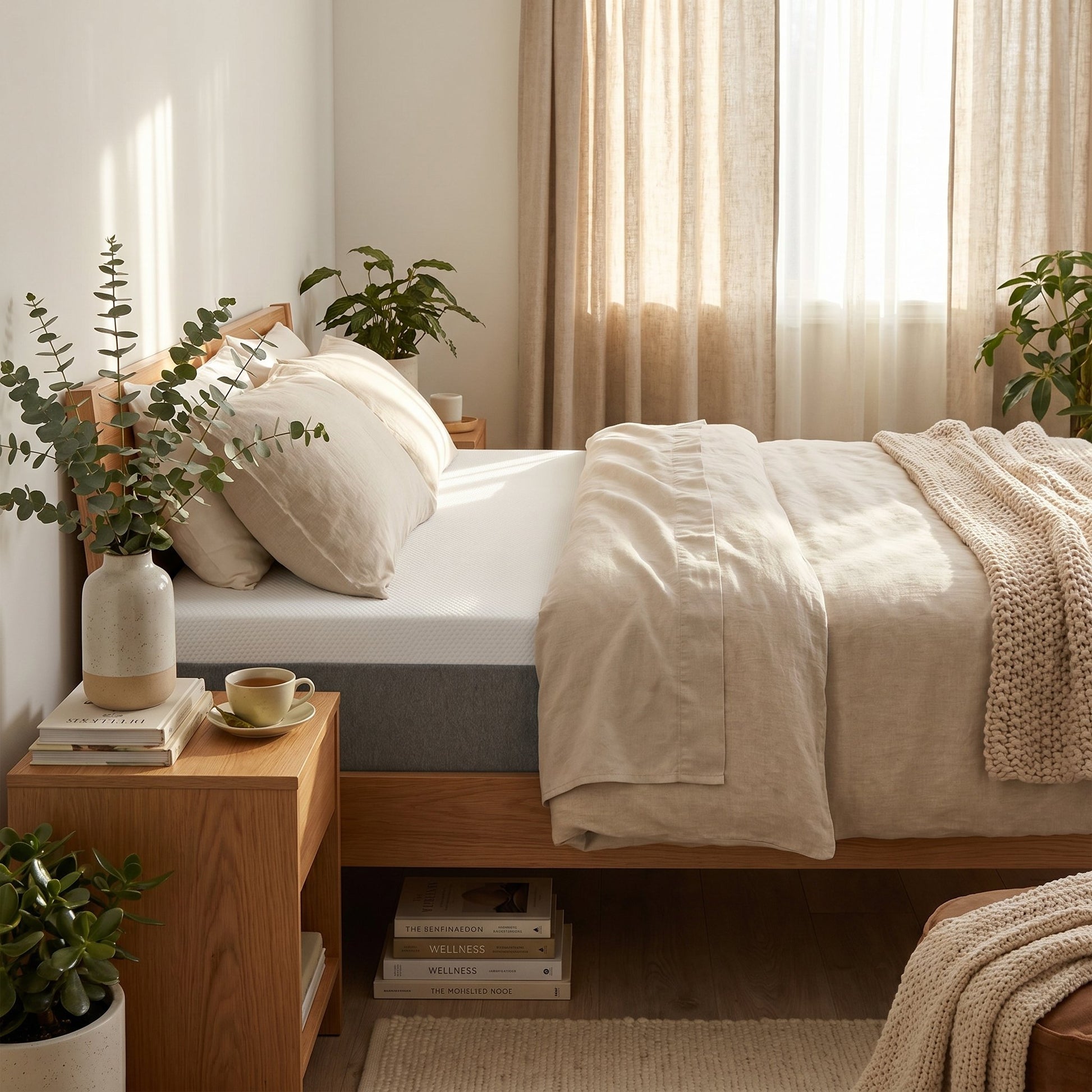 6" Premium BioFoam Mattress - Eco Value Comfort styled in a Canadian master bedroom