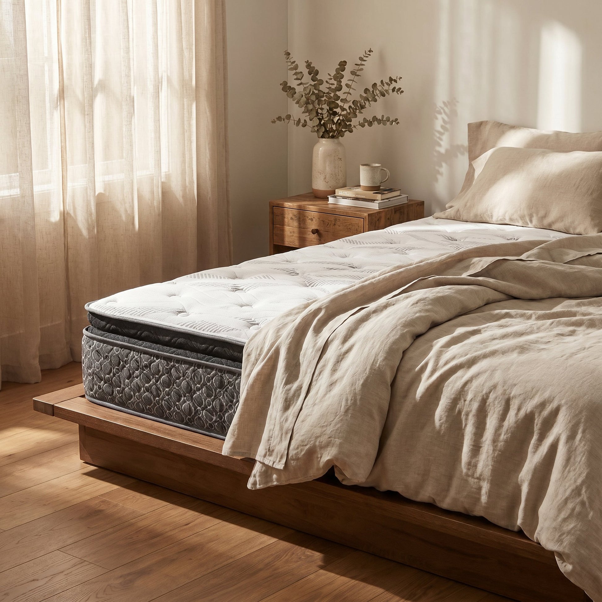 Luna Premium Foam Mattress styled in a Canadian master bedroom