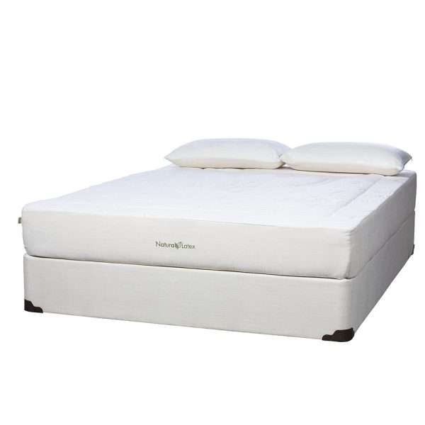 Natura Blossom all-latex mattress shown on its side, organic cotton ticking cover visible - Mattress Miracle