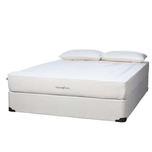Natura Blossom all-latex mattress shown on its side, organic cotton ticking cover visible - Mattress Miracle