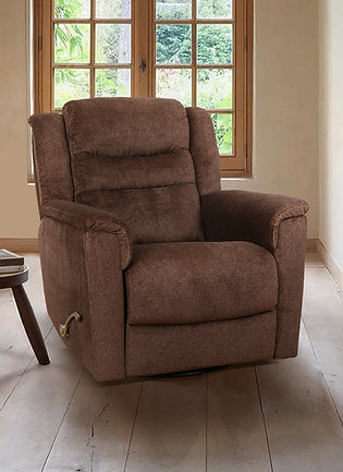 Brown Fabric Swivel Recliner chair On Sale Near Me