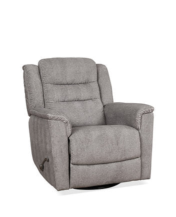 Grey Fabric Swivel Recliner Chair Front View