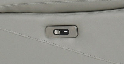 Grey Leather Power Recliner Chair Wireless