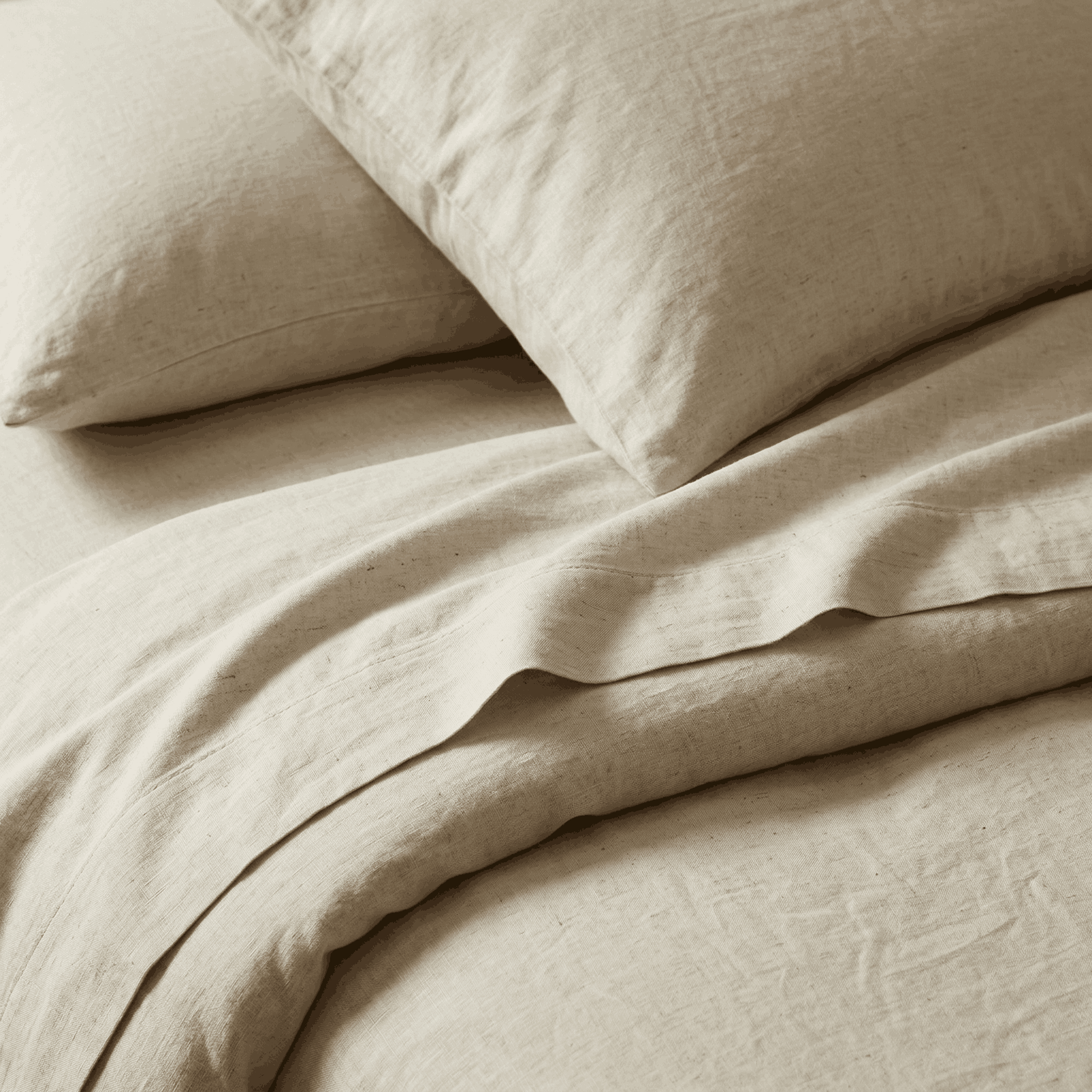 Highland Feather Bamboo Linen texture close-up - 80% bamboo 20% linen - Mattress Miracle Brantford