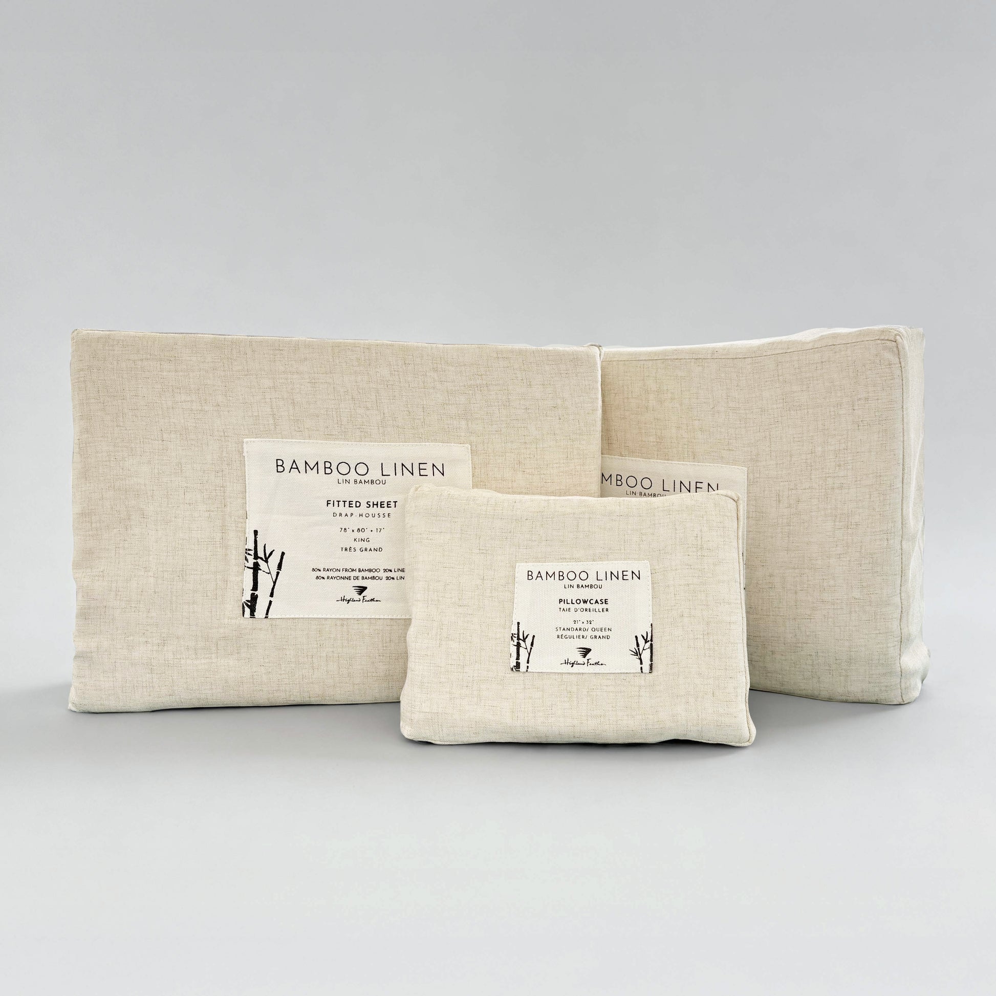 Highland Feather Bamboo Linen bedding packaging - Mattress Miracle Brantford