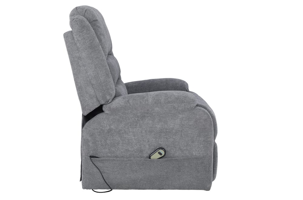 side view grey power lift recliner chair