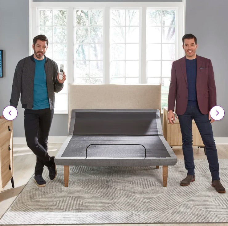 jonathan and drew scott with the restonic adjustable base