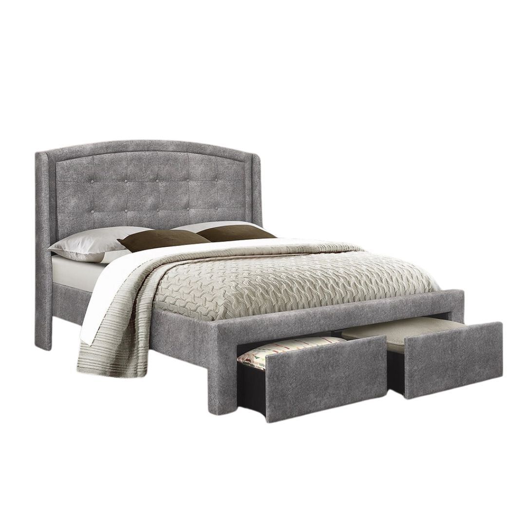 Allison Grey Fabric Platform Bed Frame at Mattress Miracle Canada