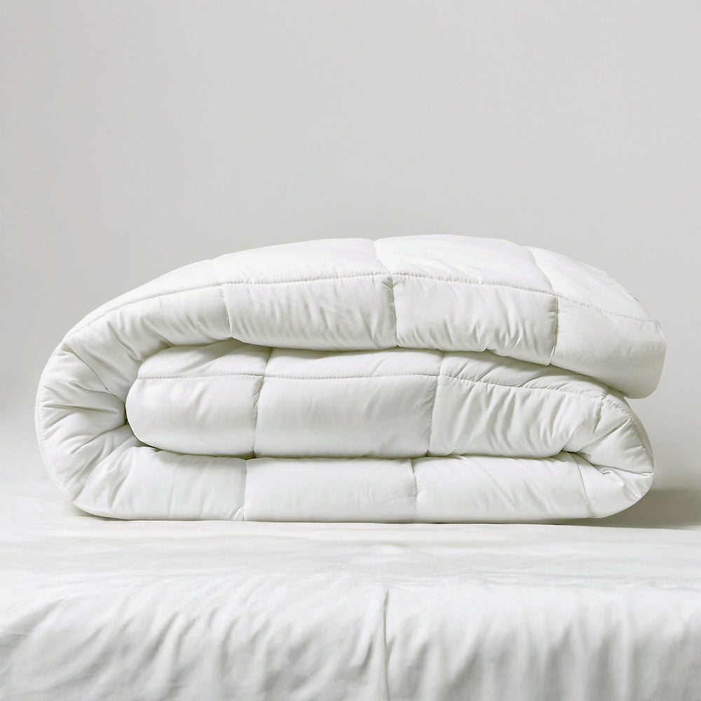 Highland Feather alpaca wool duvet packaging and product label
