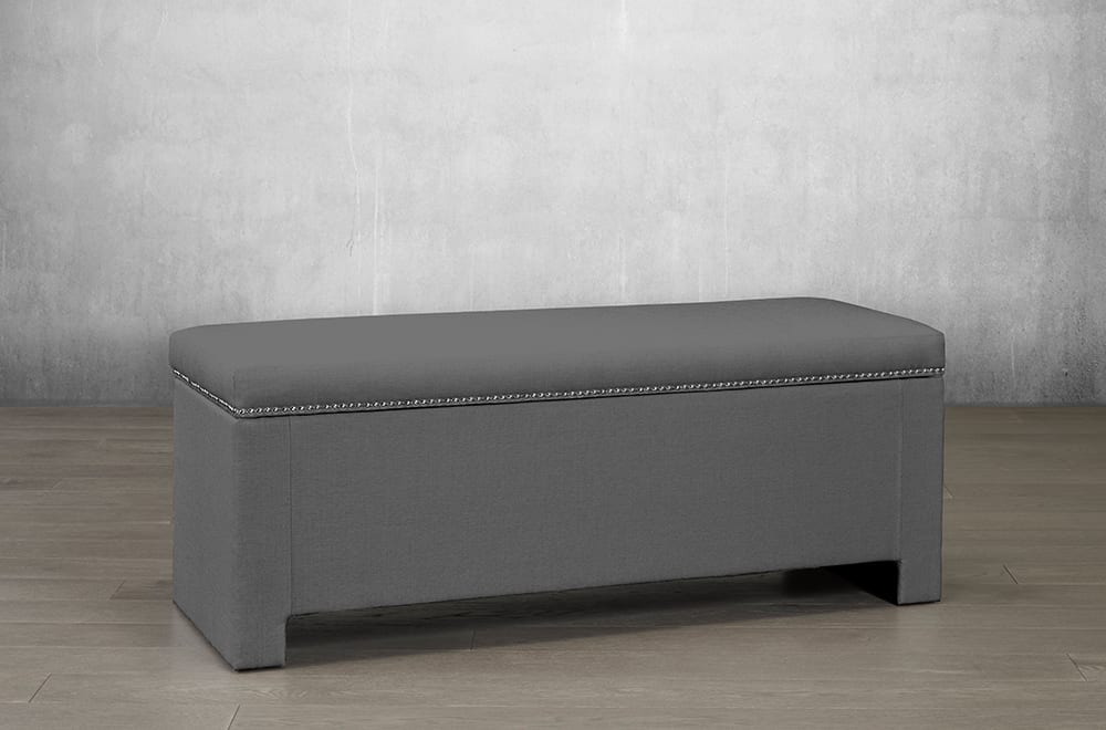 analize grey storage bench at mattress miracle