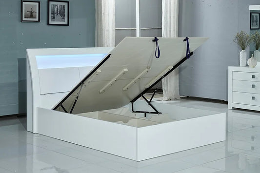 White Lift Up Storage Bed 